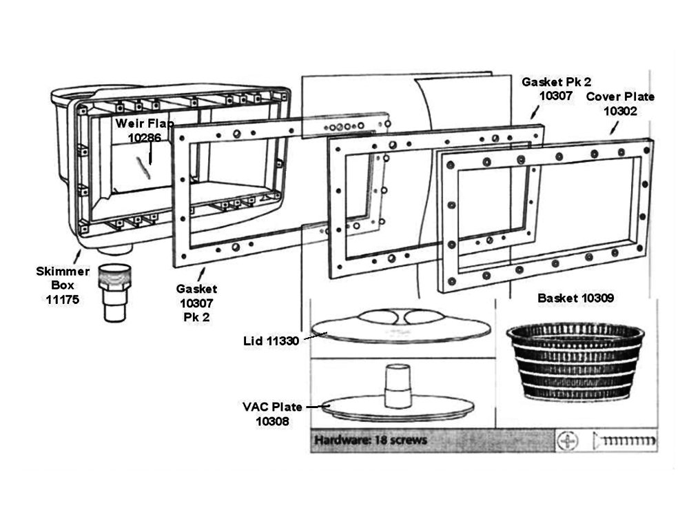 Olympic 2004 Skimmer Box Parts Just Pools and Spas